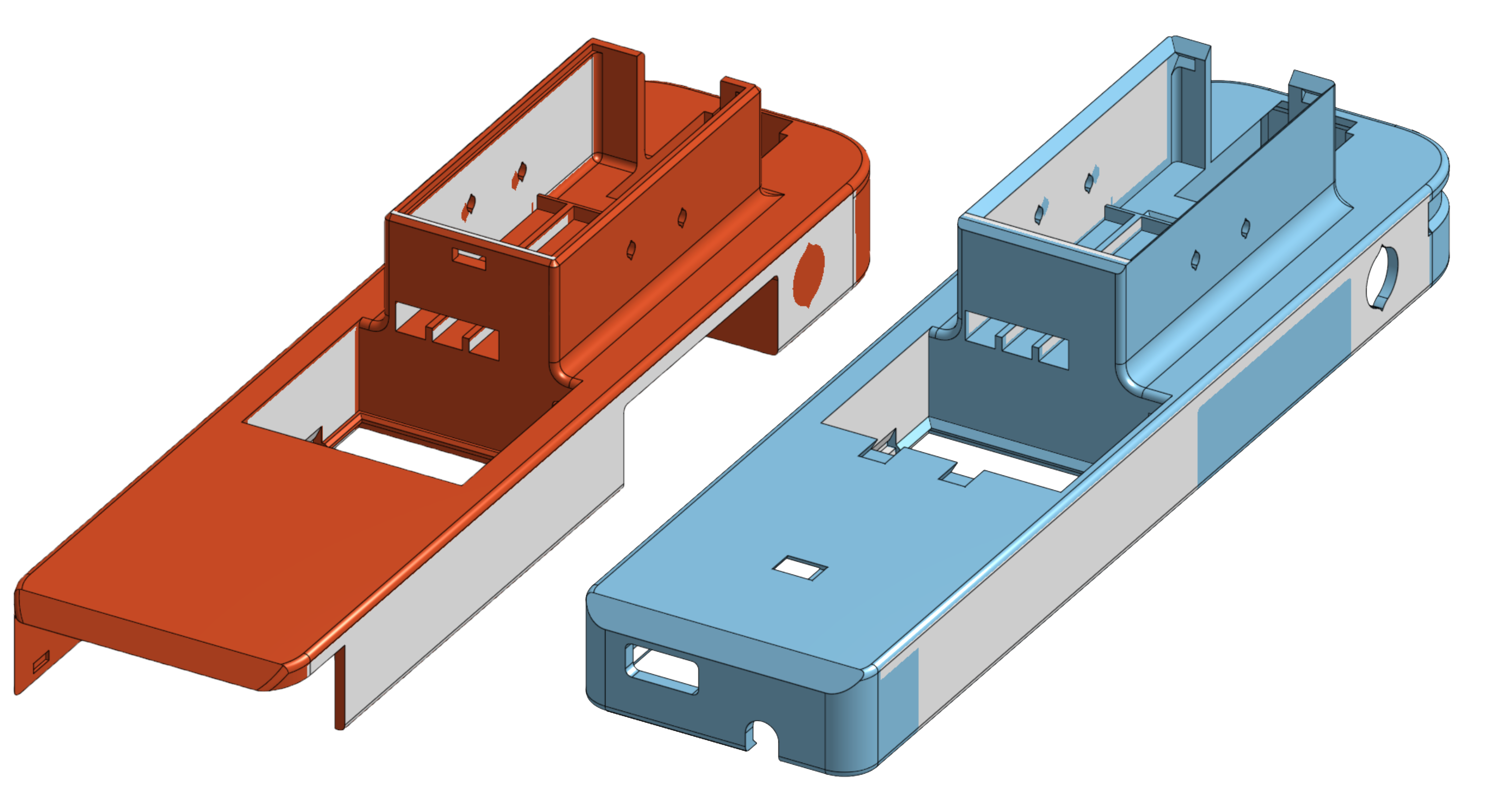 Whistling Birds v2 gearbox comparison showing v1 in orange and v2 in blue