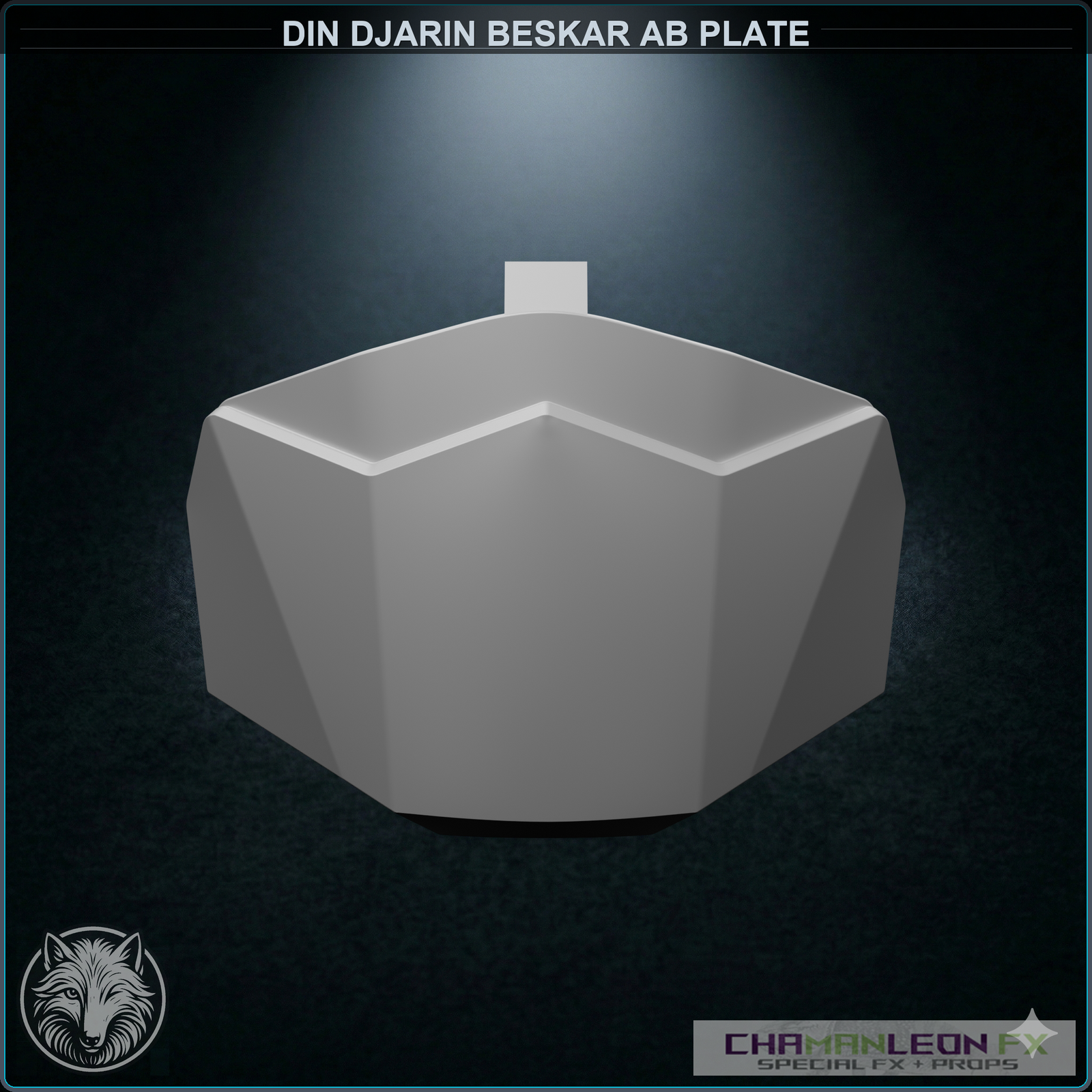 Din Djarin Beskar Ab Plate (Chamanleon FX) - Raw 3D Print - Front