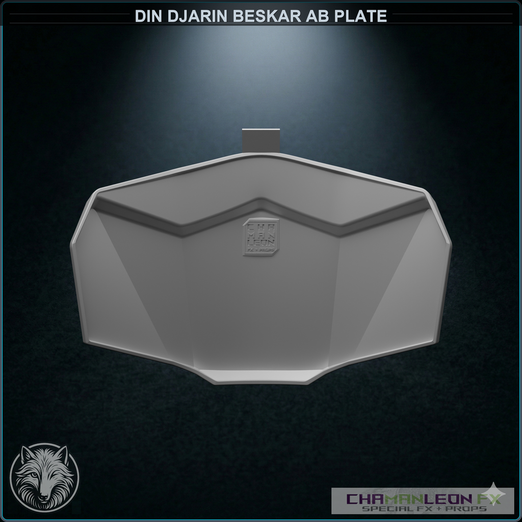 Din Djarin Beskar Ab Plate (Chamanleon FX) - Raw 3D Print - Back