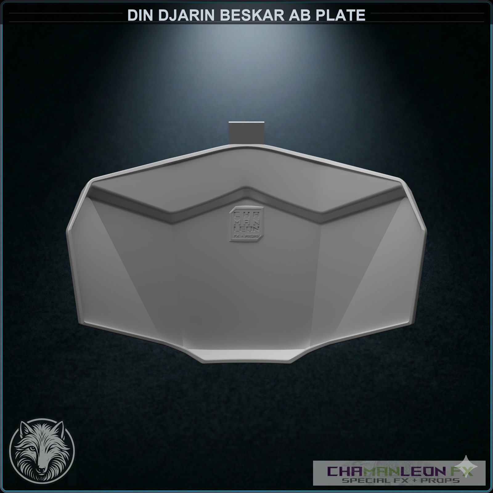 Din Djarin Beskar Ab Plate (Chamanleon FX) - Raw 3D Print - Back