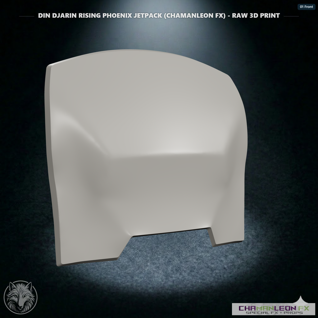 Din Djarin Beskar Backplate (Chamanleon FX) - Raw 3D Print - Front