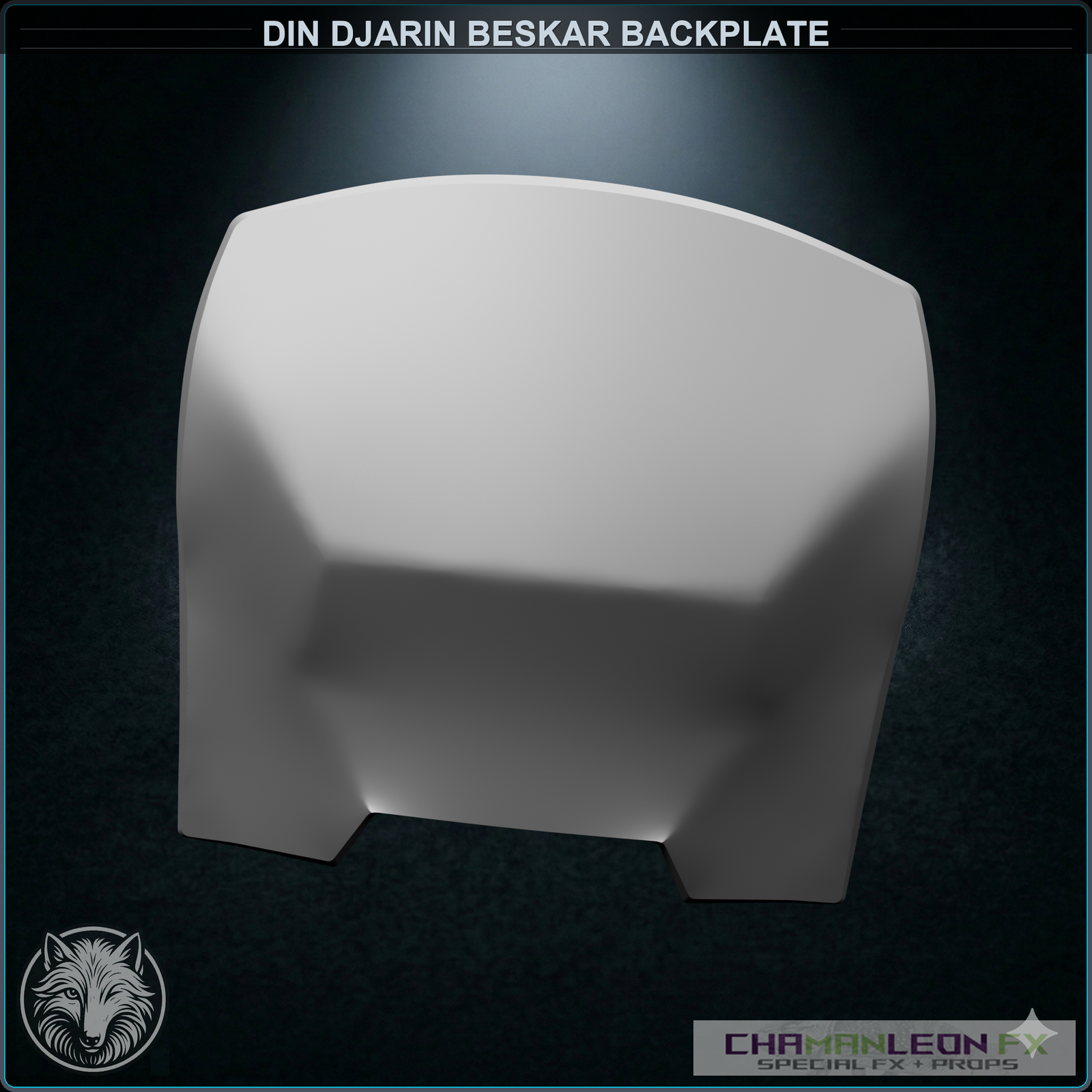 Din Djarin Beskar Backplate (Chamanleon FX) - Raw 3D Print - Front