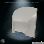 Din Djarin Beskar Backplate (Chamanleon FX) - Raw 3D Print - 3/4 View