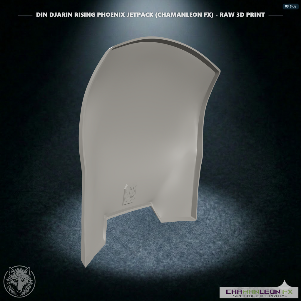 Din Djarin Beskar Backplate (Chamanleon FX) - Raw 3D Print - Side