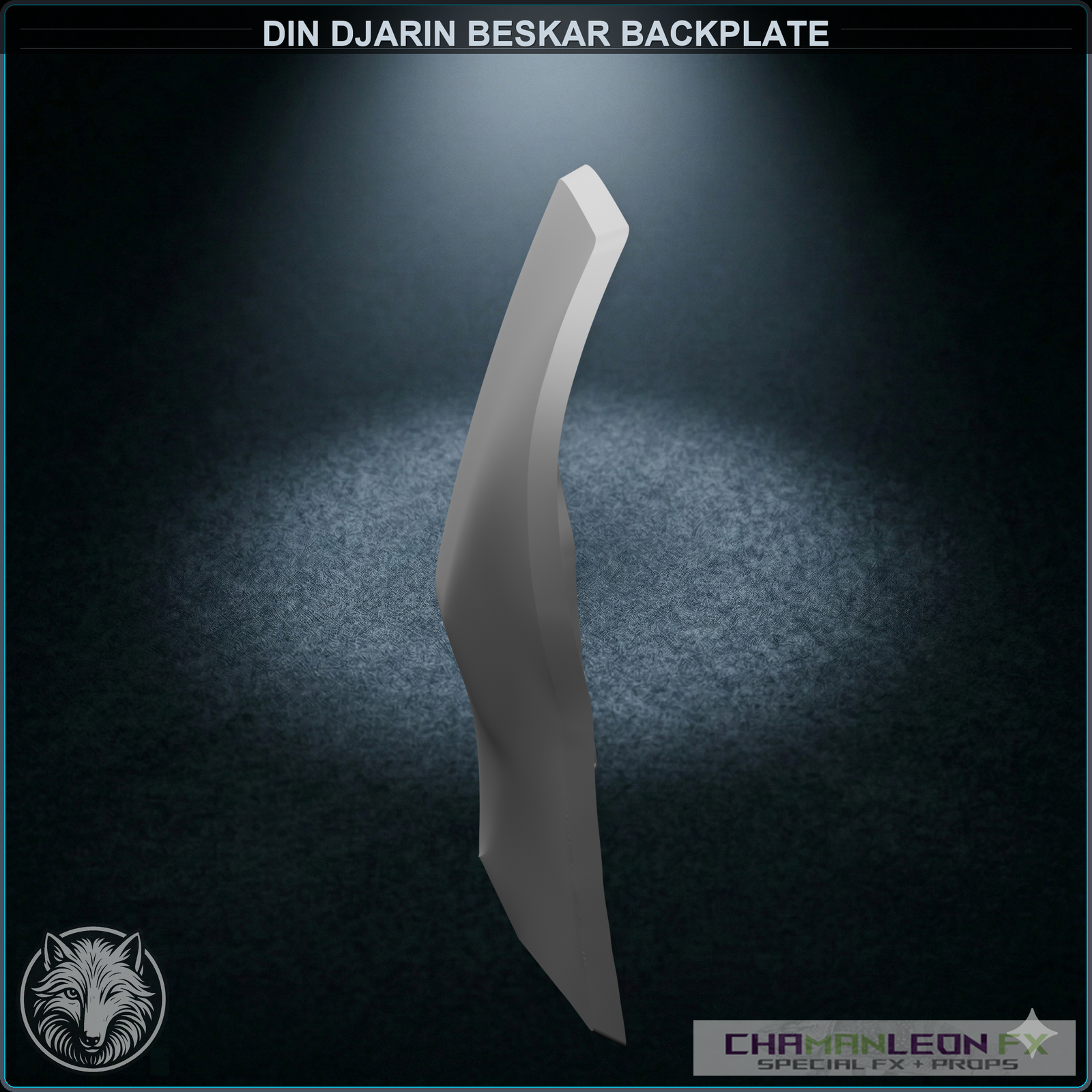 Din Djarin Beskar Backplate (Chamanleon FX) - Raw 3D Print - Side