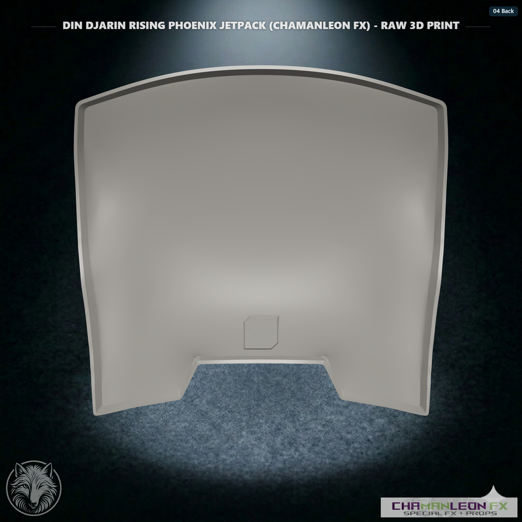 Din Djarin Beskar Backplate (Chamanleon FX) - Raw 3D Print - Back