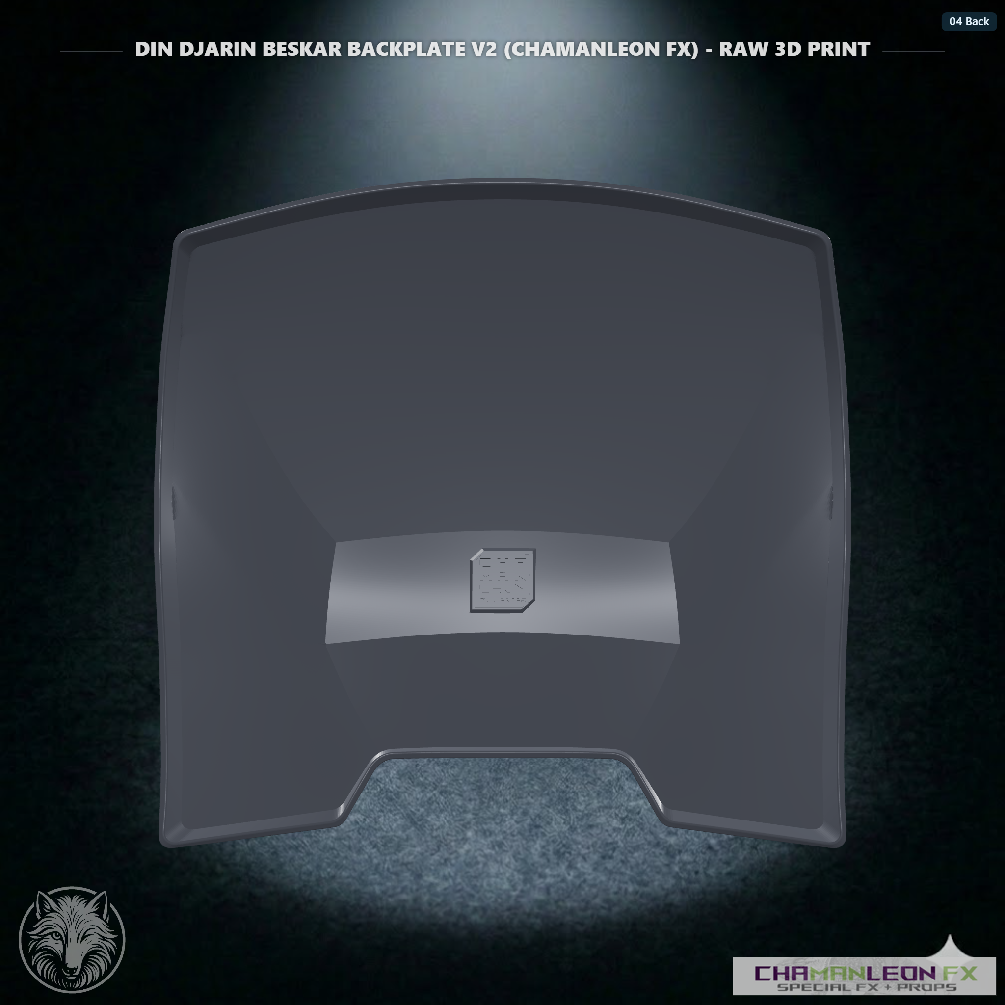 Din Djarin Beskar Backplate V2 (Chamanleon FX) - Raw 3D Print - Back