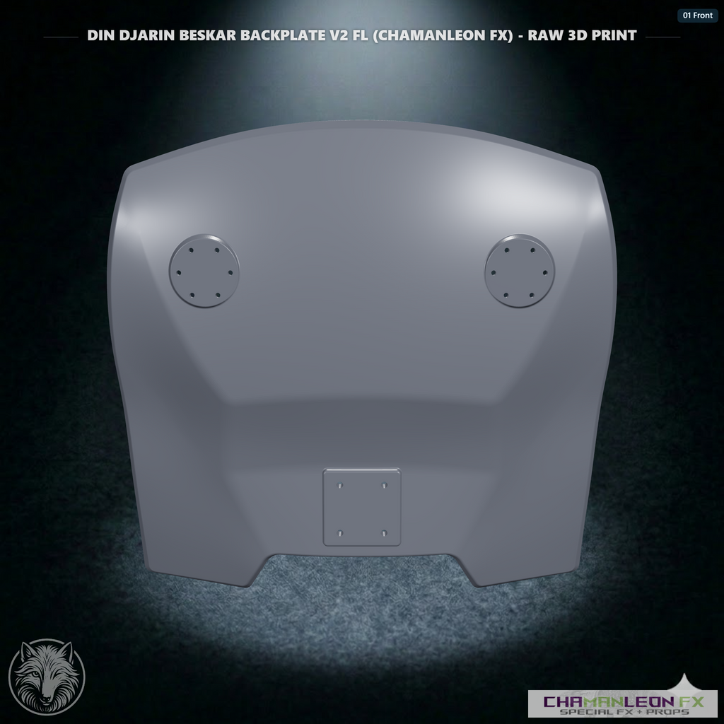 Din Djarin Beskar Backplate V2 FL (Chamanleon FX) - Raw 3D Print - Front