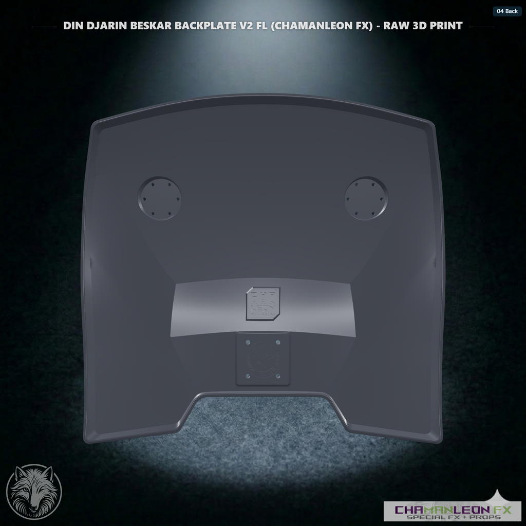 Din Djarin Beskar Backplate V2 FL (Chamanleon FX) - Raw 3D Print - Back