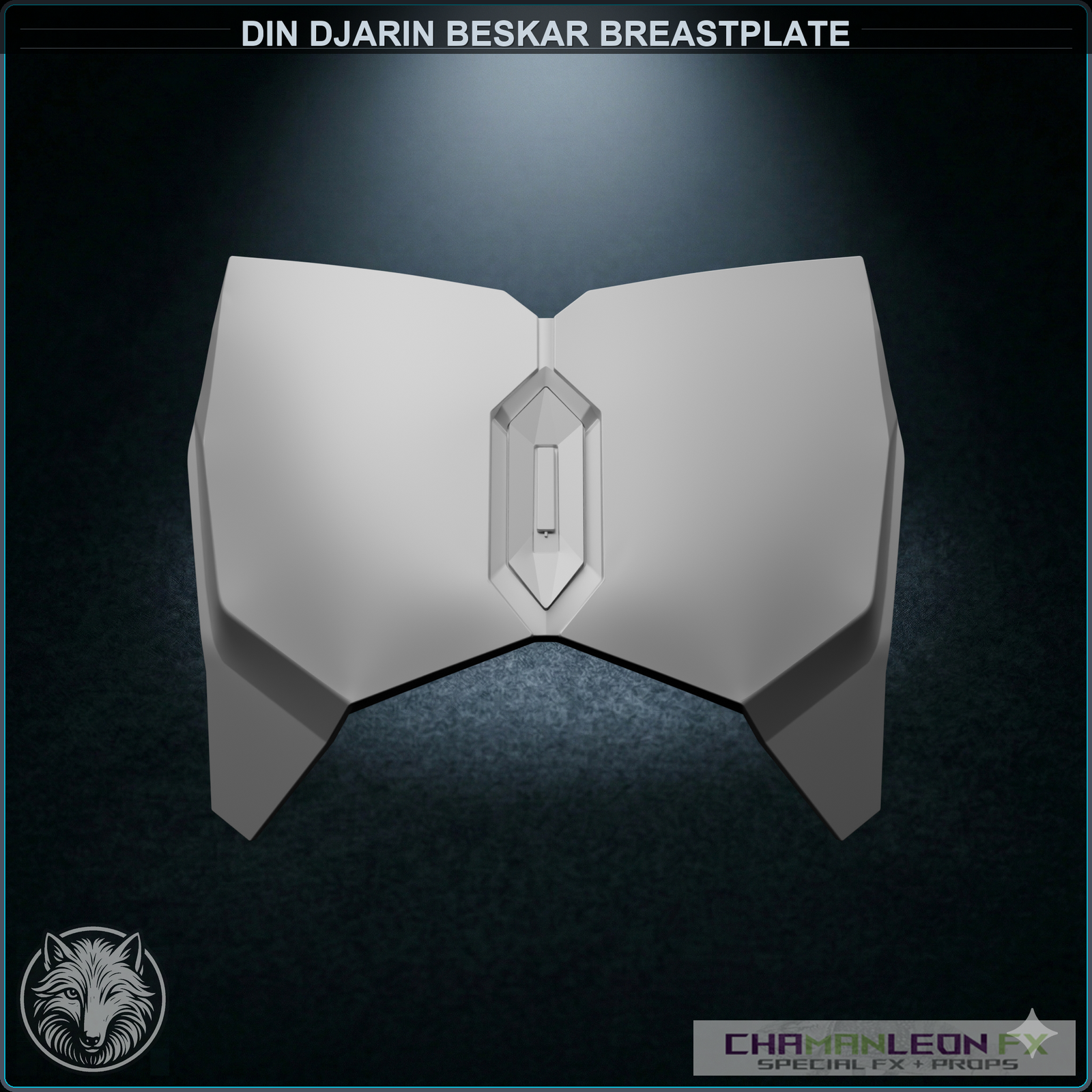 Din Djarin Beskar Breastplate (Chamanleon FX) - Raw 3D Print - Front