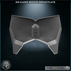 Din Djarin Beskar Breastplate (Chamanleon FX) - Raw 3D Print - Back