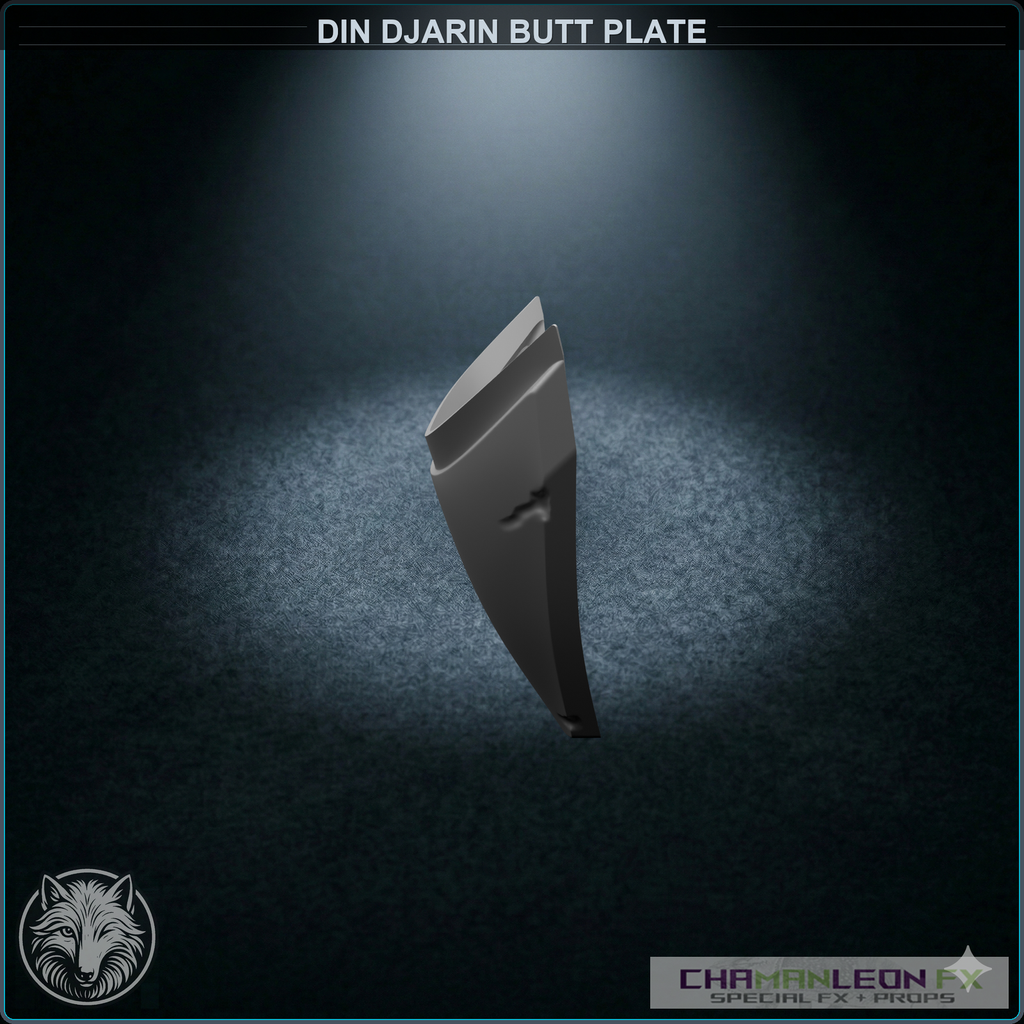Din Djarin Butt Plate (Damaged, Chamanleon FX) - Raw 3D Print - Side