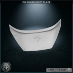 Din Djarin Butt Plate (Damaged, Chamanleon FX) - Raw 3D Print - Back