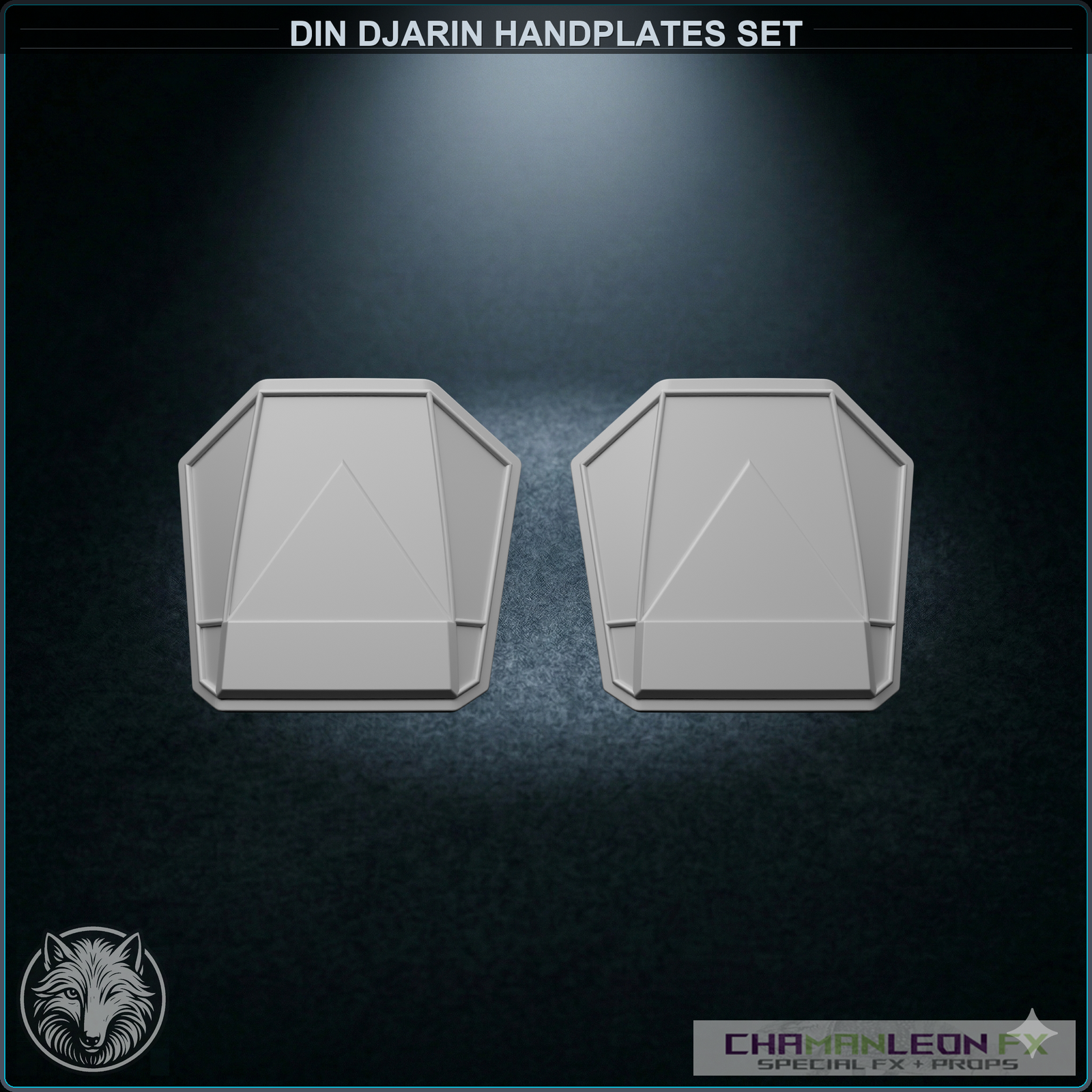 Din Djarin Handplates Set (Chamanleon FX) - Raw 3D Print - Front