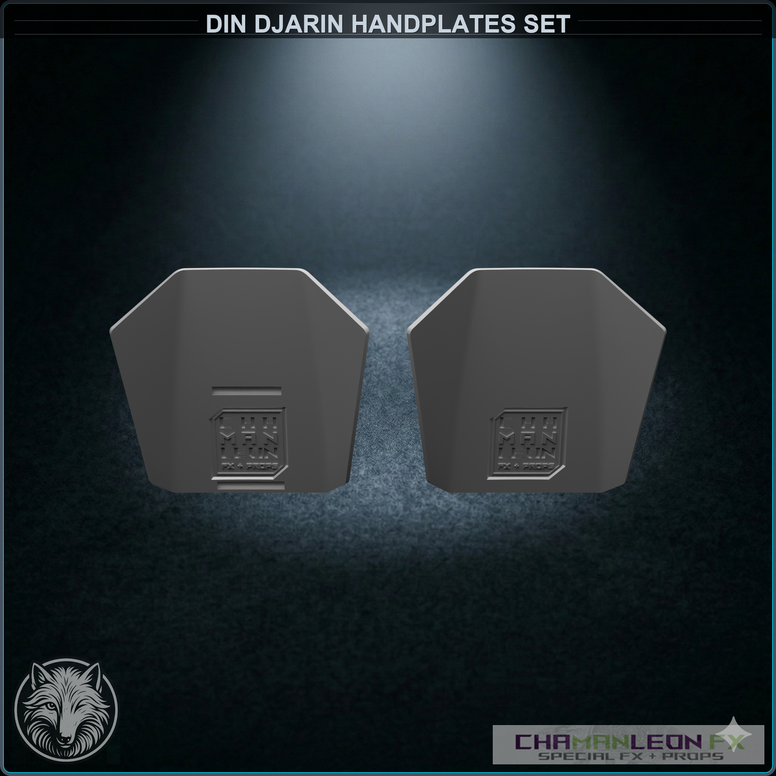 Din Djarin Handplates Set (Chamanleon FX) - Raw 3D Print - Back