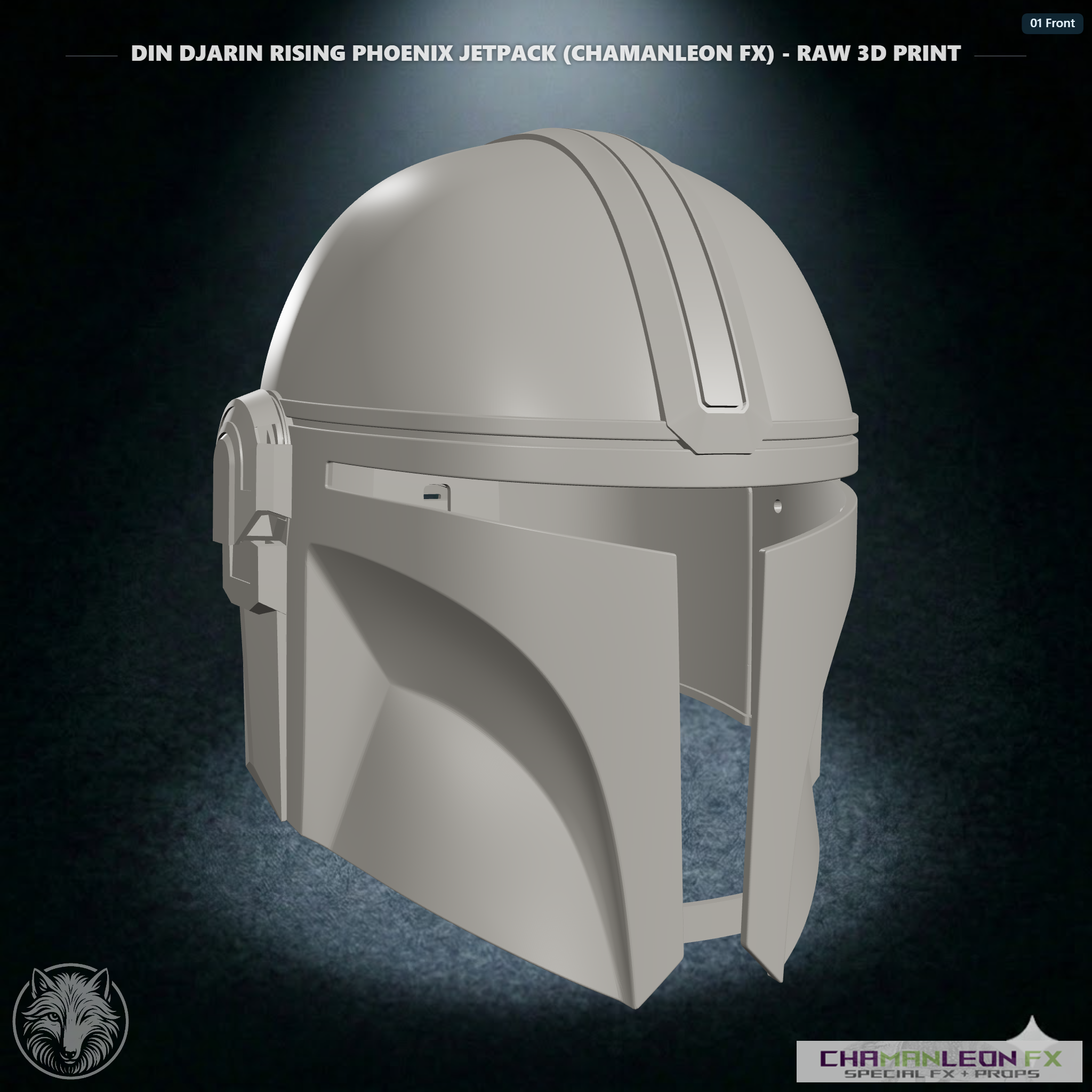 Din Djarin Beskar Helmet (Chamanleon FX) - Raw 3D Print