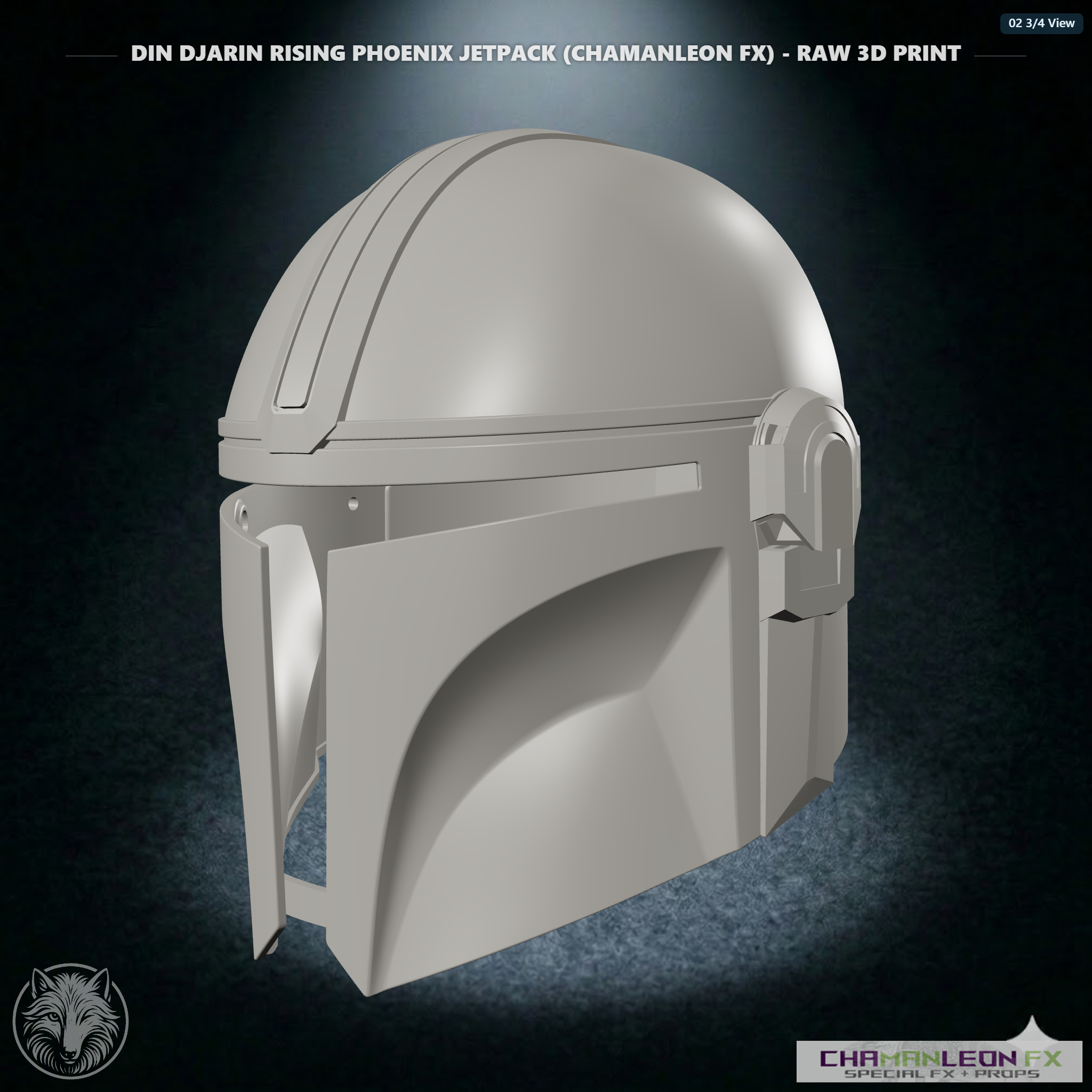 Din Djarin Beskar Helmet (Chamanleon FX) - Raw 3D Print