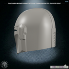 Din Djarin Beskar Helmet (Chamanleon FX) - Raw 3D Print - Side