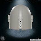 Din Djarin Beskar Helmet (Chamanleon FX) - Raw 3D Print - Back