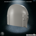 Din Djarin Beskar Helmet (Chamanleon FX) - Raw 3D Print - Rear 3/4