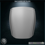 Din Djarin Hip Plate (Chamanleon FX) - Raw 3D Print - Front