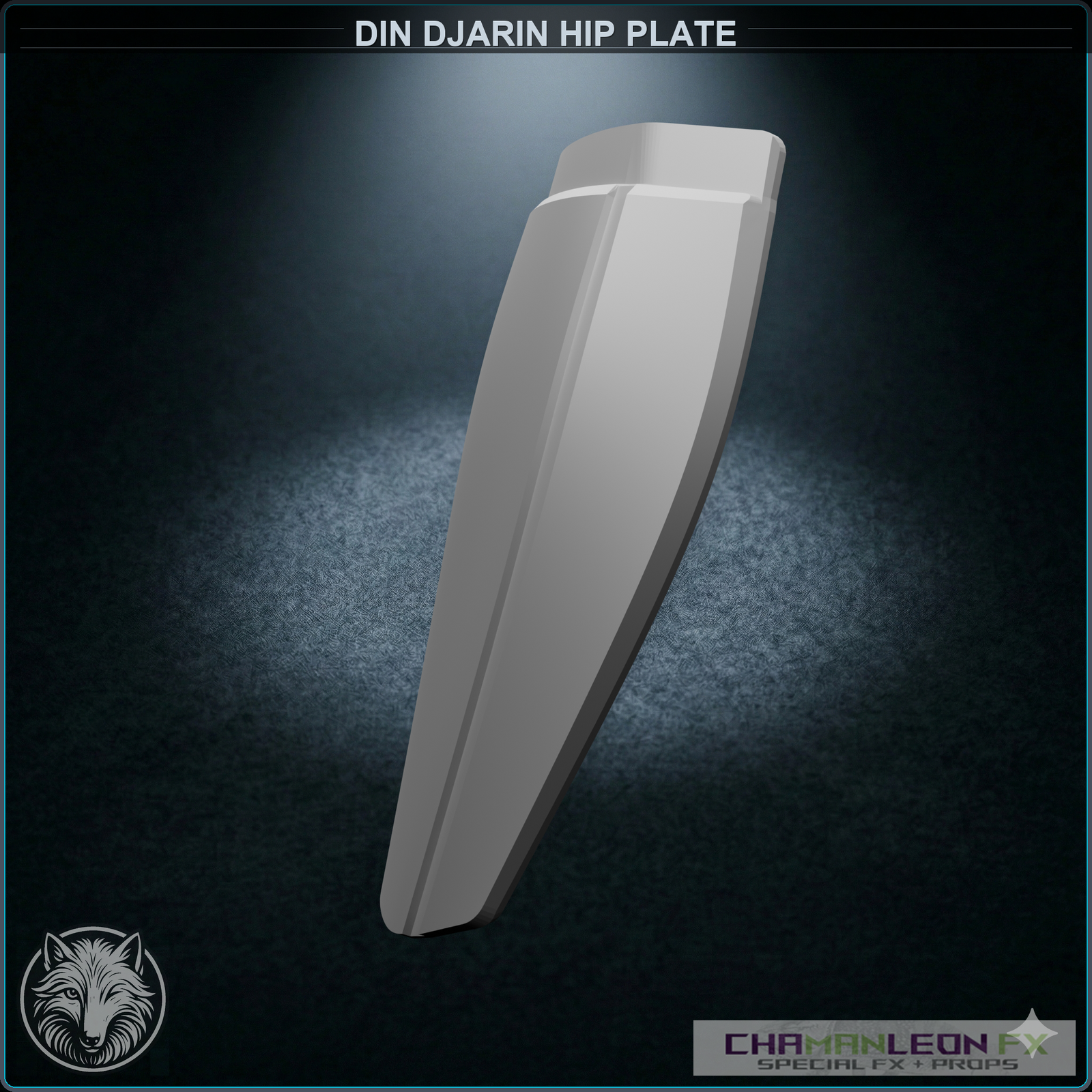 Din Djarin Hip Plate (Chamanleon FX) - Raw 3D Print - Side