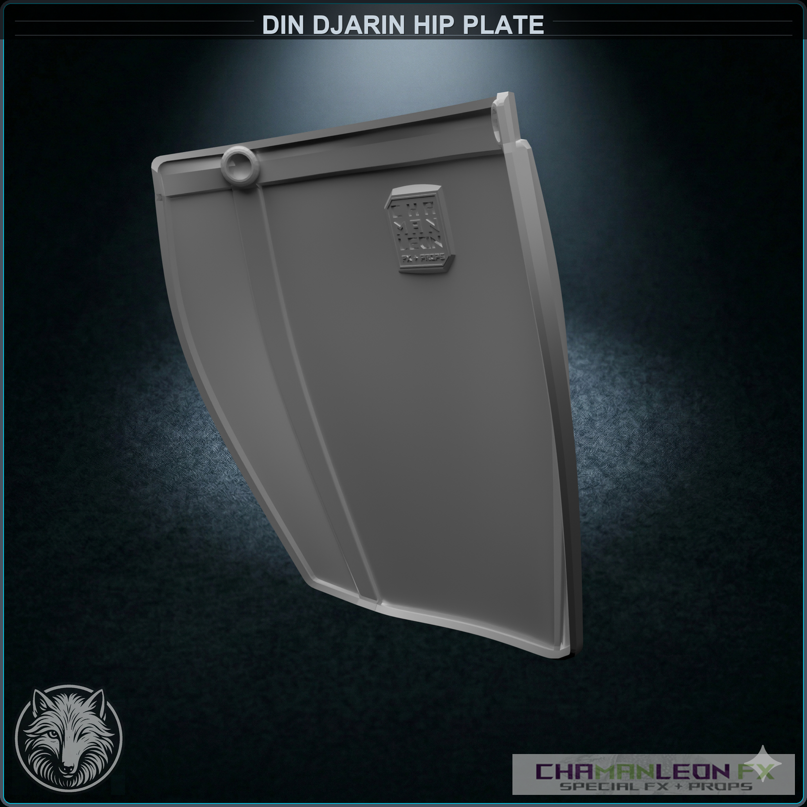 Din Djarin Hip Plate (Chamanleon FX) - Raw 3D Print - Rear 3/4