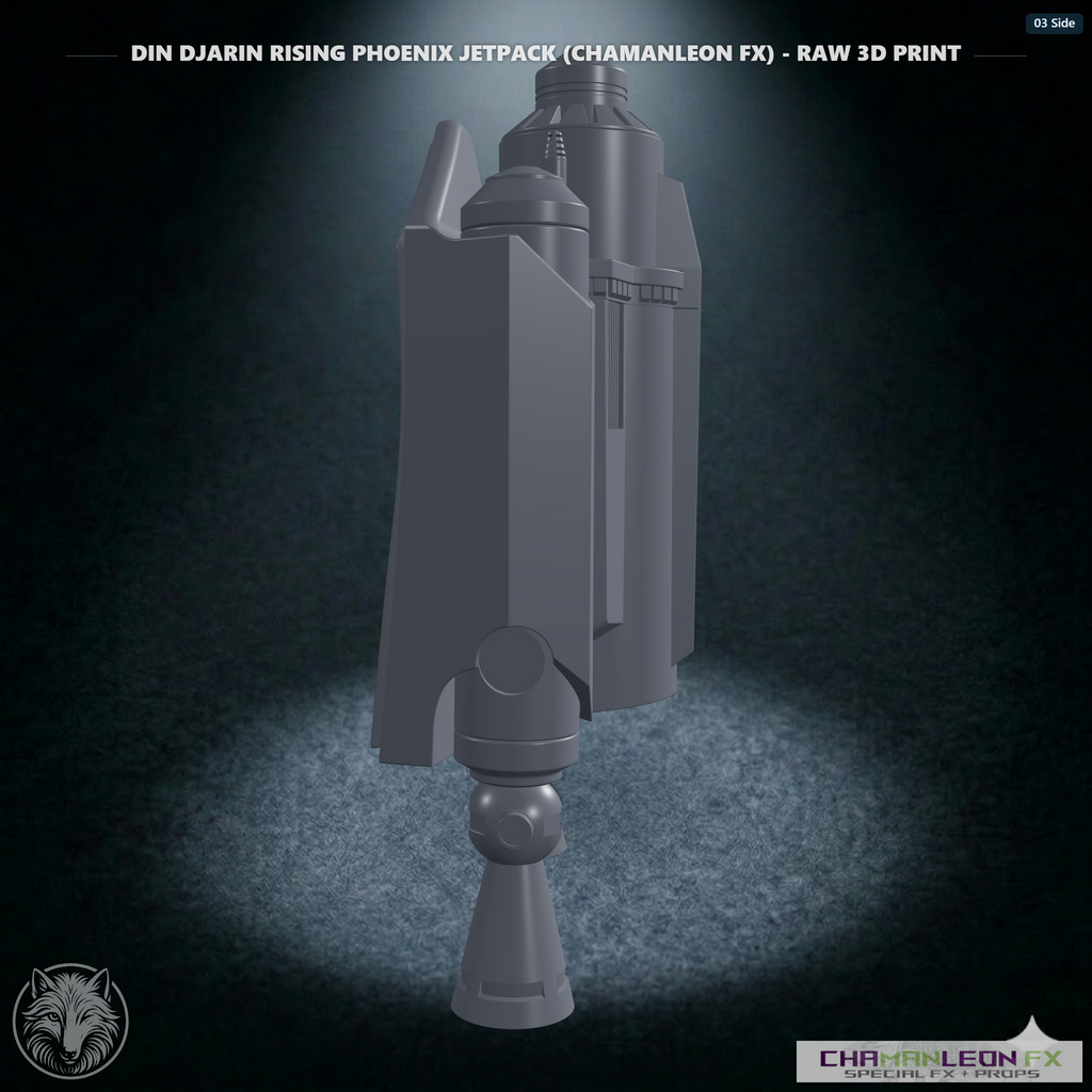 Din Djarin Rising Phoenix Jetpack (Chamanleon FX) - Raw 3D Print - Side