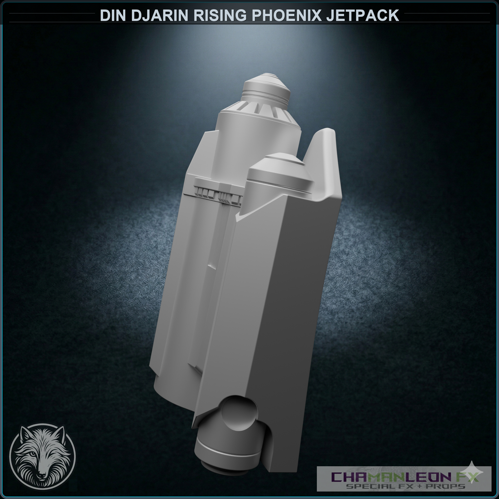 Din Djarin Rising Phoenix Jetpack (Chamanleon FX) - Raw 3D Print - Side