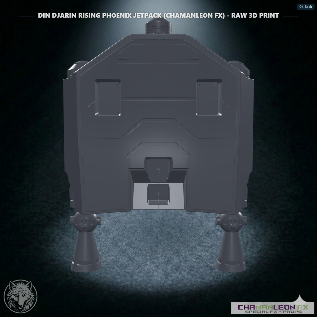 Din Djarin Rising Phoenix Jetpack (Chamanleon FX) - Raw 3D Print - Back