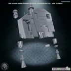 Din Djarin Rising Phoenix Jetpack (Chamanleon FX) - Raw 3D Print - Rear 3/4 (Top)