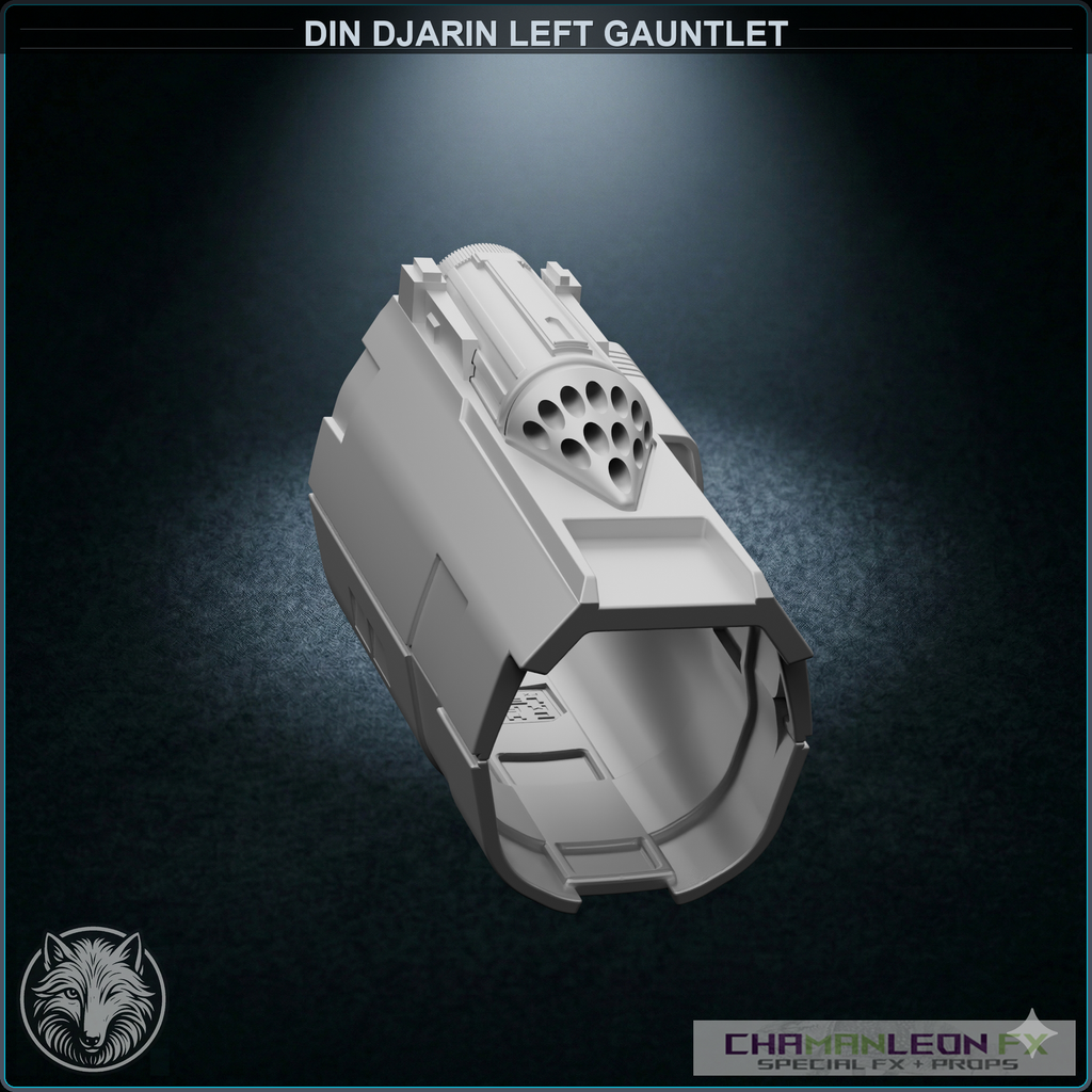 Din Djarin Left Gauntlet - Whistling Birds (Chamanleon FX) - Raw 3D Print - Front