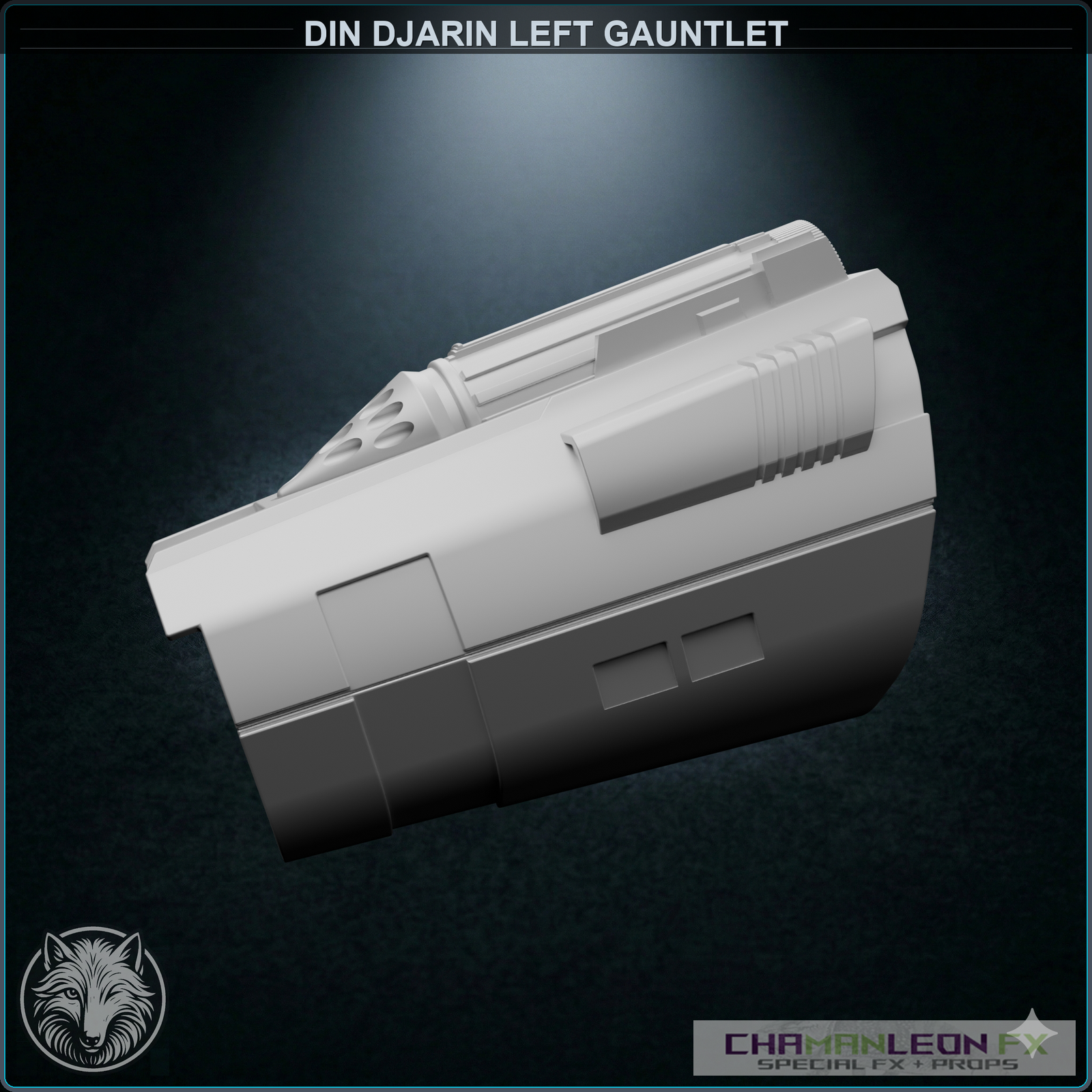 Din Djarin Left Gauntlet - Whistling Birds (Chamanleon FX) - Raw 3D Print - Side