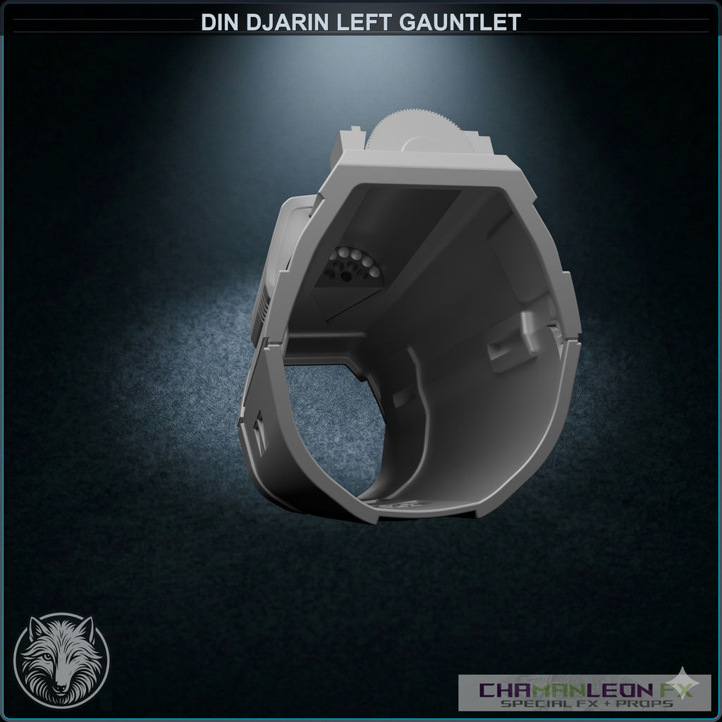 Din Djarin Left Gauntlet - Whistling Birds (Chamanleon FX) - Raw 3D Print - Back