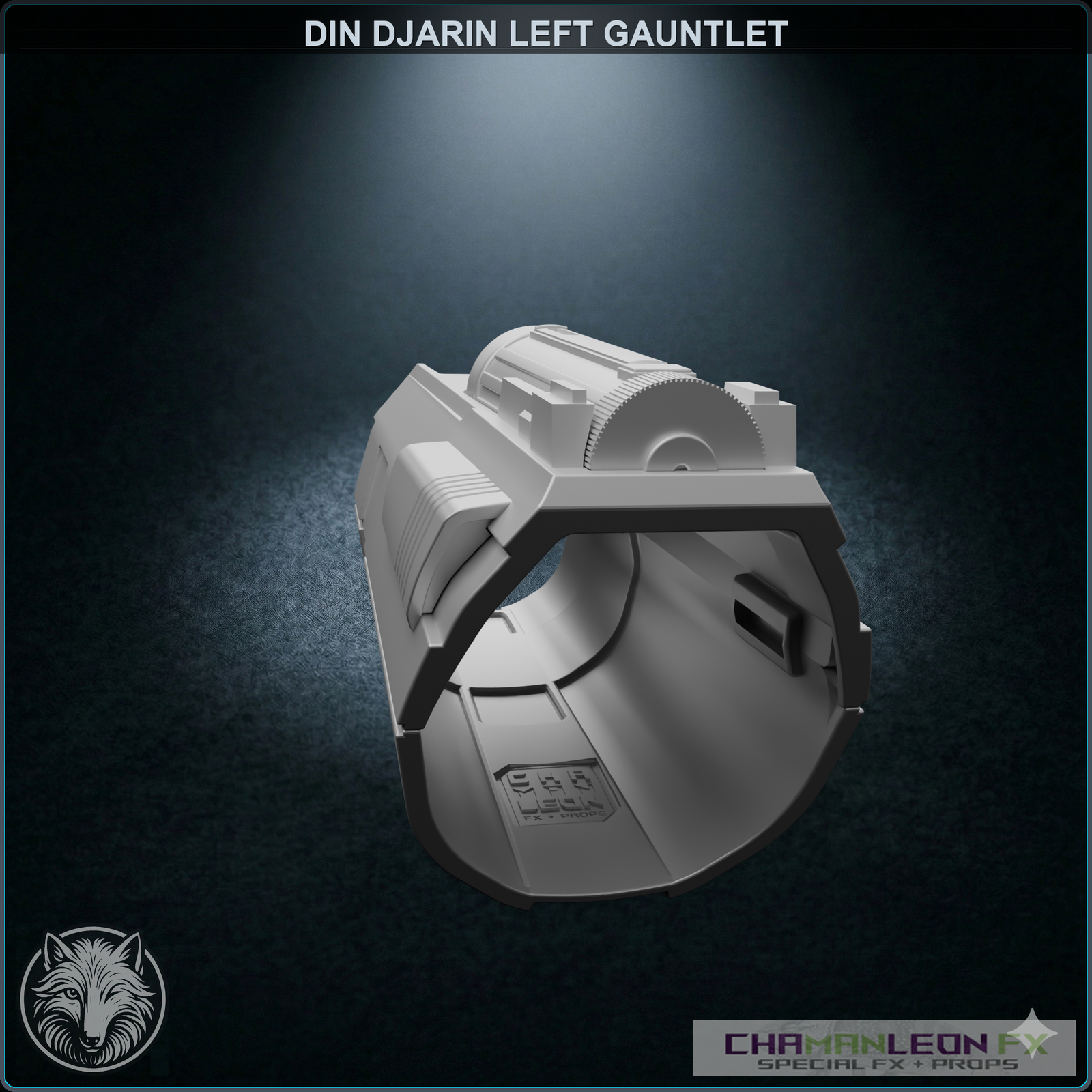 Din Djarin Left Gauntlet - Whistling Birds (Chamanleon FX) - Raw 3D Print - Back (Top)