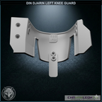 Din Djarin Left Knee Guard (Undamaged, Chamanleon FX) - Raw 3D Print - Back