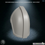 Din Djarin Left Shoulder Pauldron (Chamanleon FX) - Raw 3D Print - Front