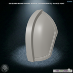 Din Djarin Left Shoulder Pauldron (Chamanleon FX) - Raw 3D Print - 3/4 View