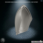 Din Djarin Left Shoulder Pauldron (Chamanleon FX) - Raw 3D Print - Side