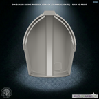 Din Djarin Left Shoulder Pauldron (Chamanleon FX) - Raw 3D Print - Back