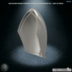 Din Djarin Left Shoulder Pauldron (Chamanleon FX) - Raw 3D Print - Rear 3/4