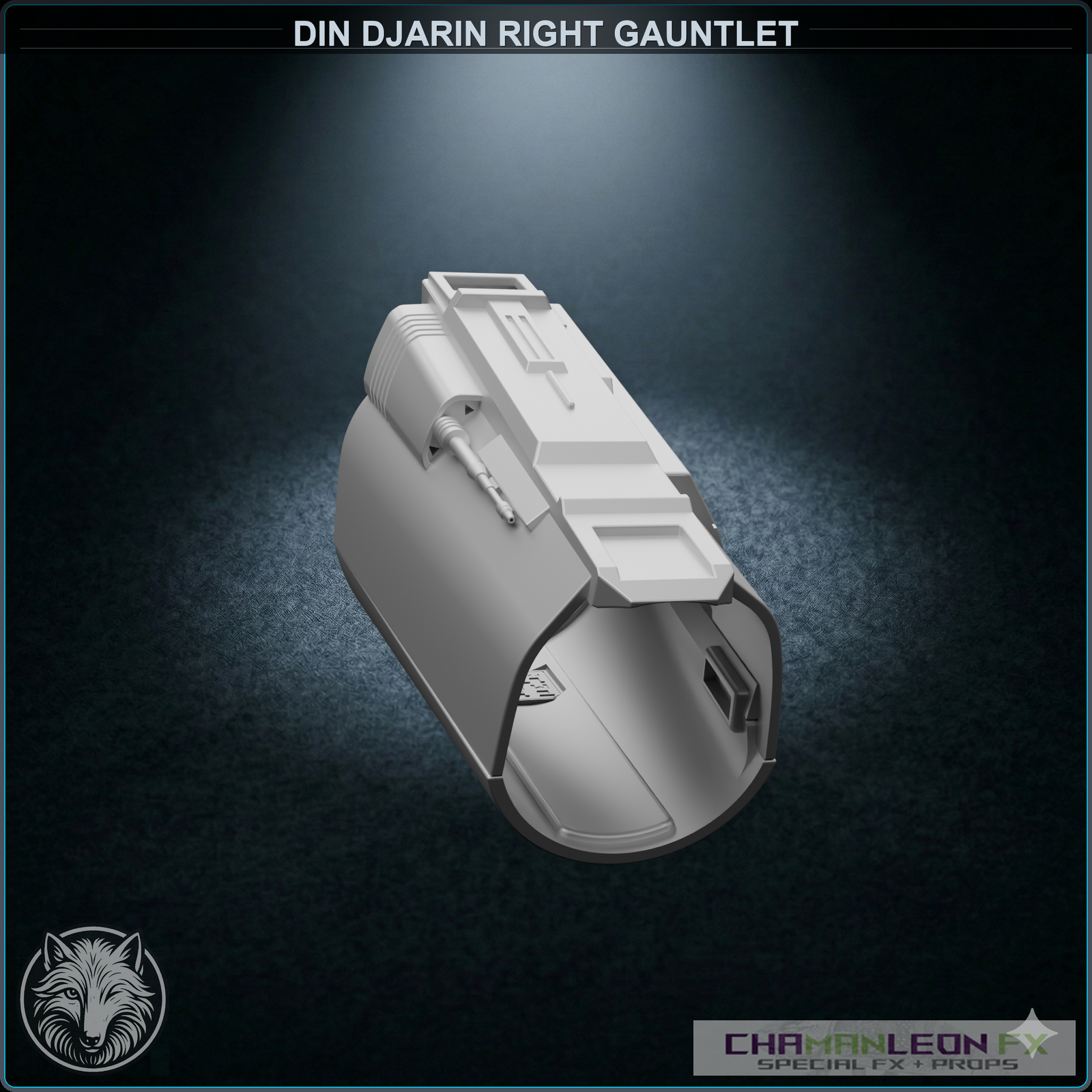 Din Djarin Right Gauntlet - Mandoputer (Chamanleon FX) - Raw 3D Print - Front