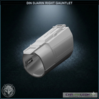 Din Djarin Right Gauntlet - Mandoputer (Chamanleon FX) - Raw 3D Print - 3/4 View