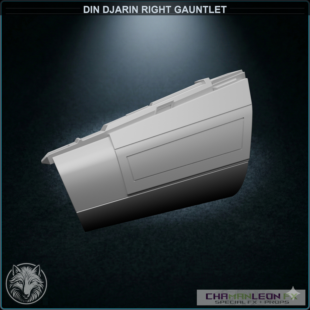 Din Djarin Right Gauntlet - Mandoputer (Chamanleon FX) - Raw 3D Print - Side