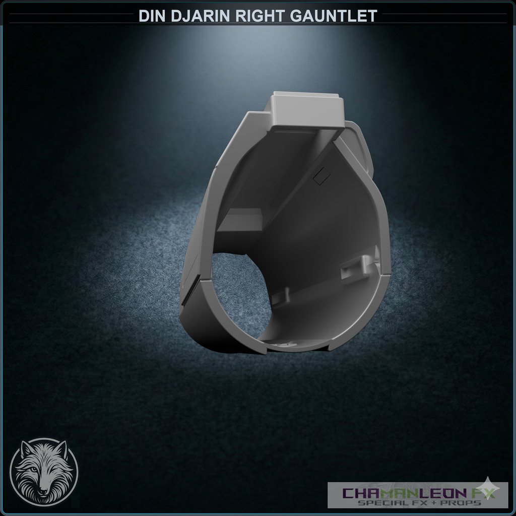 Din Djarin Right Gauntlet - Mandoputer (Chamanleon FX) - Raw 3D Print - Back