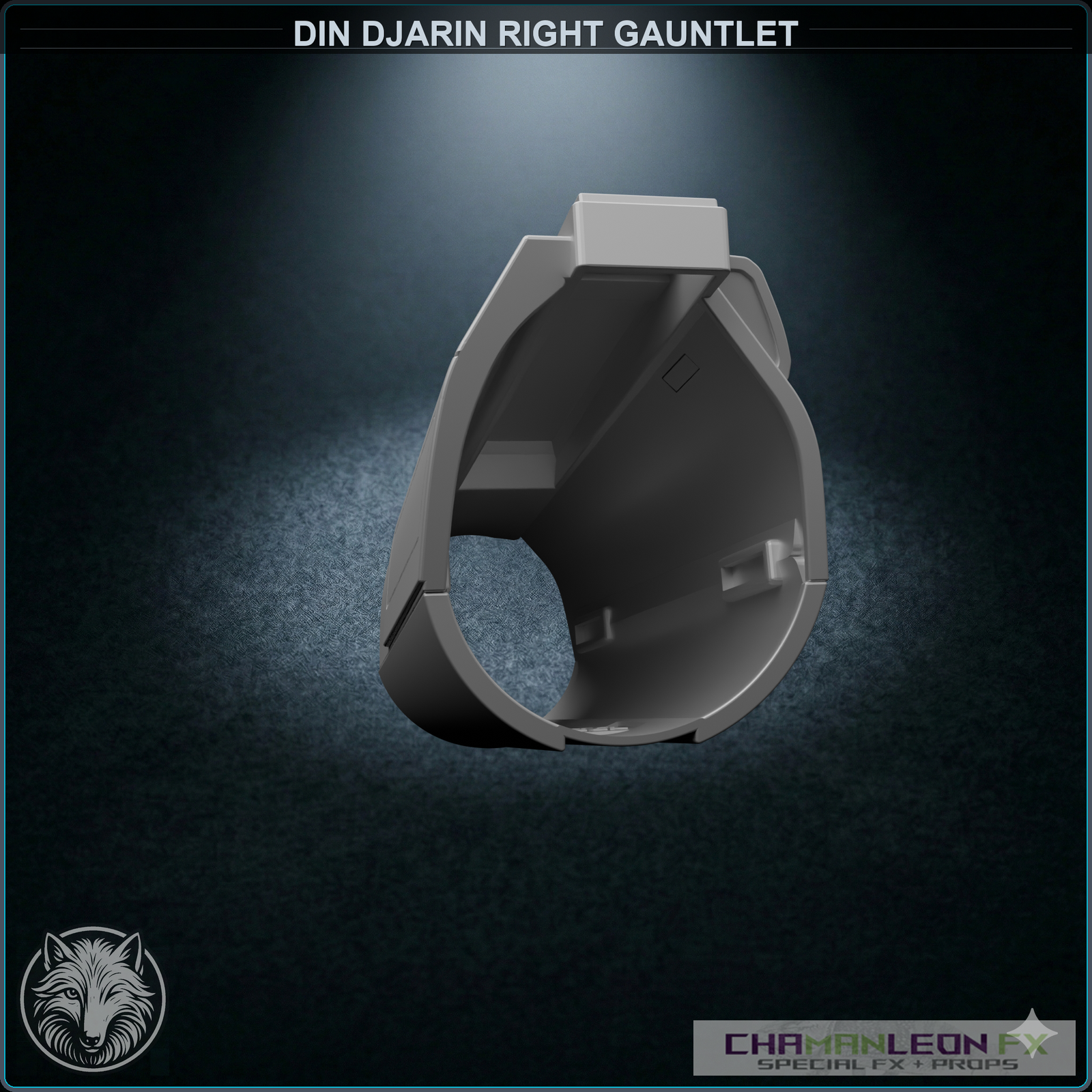 Din Djarin Right Gauntlet - Mandoputer (Chamanleon FX) - Raw 3D Print - Back