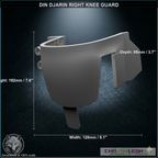 Din Djarin Right Knee Guard (Undamaged, Chamanleon FX) - Raw 3D Print - Dimensions
