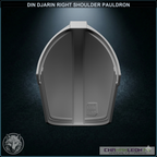 Din Djarin Right Shoulder Pauldron - Mudhorn Signet (Chamanleon FX) - Raw 3D Print - Back