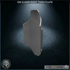 Din Djarin Right Thigh Plate (Chamanleon FX) - Raw 3D Print - Rear 3/4