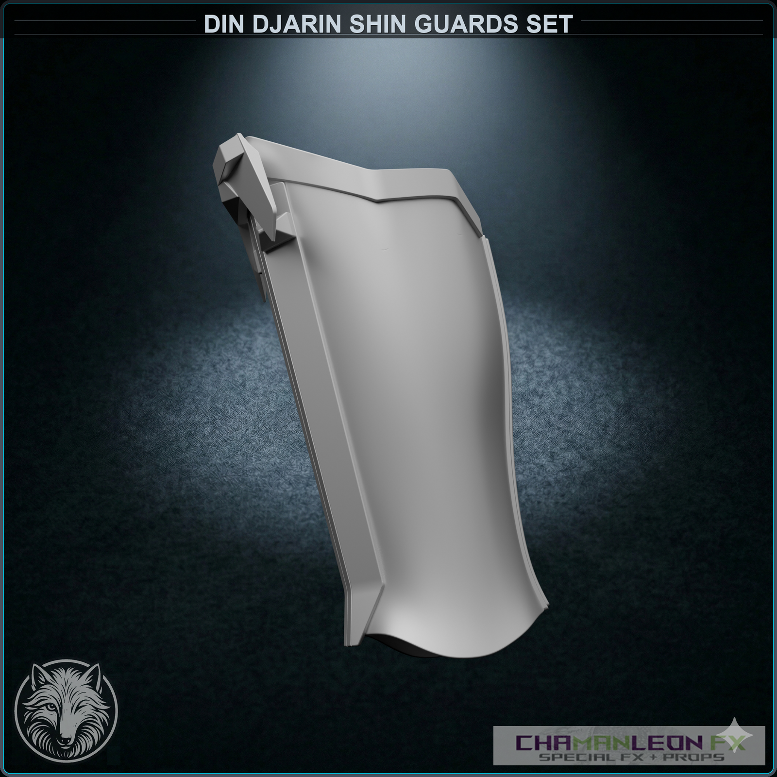 Din Djarin Shin Guards Set (Chamanleon FX) - Raw 3D Print - Side